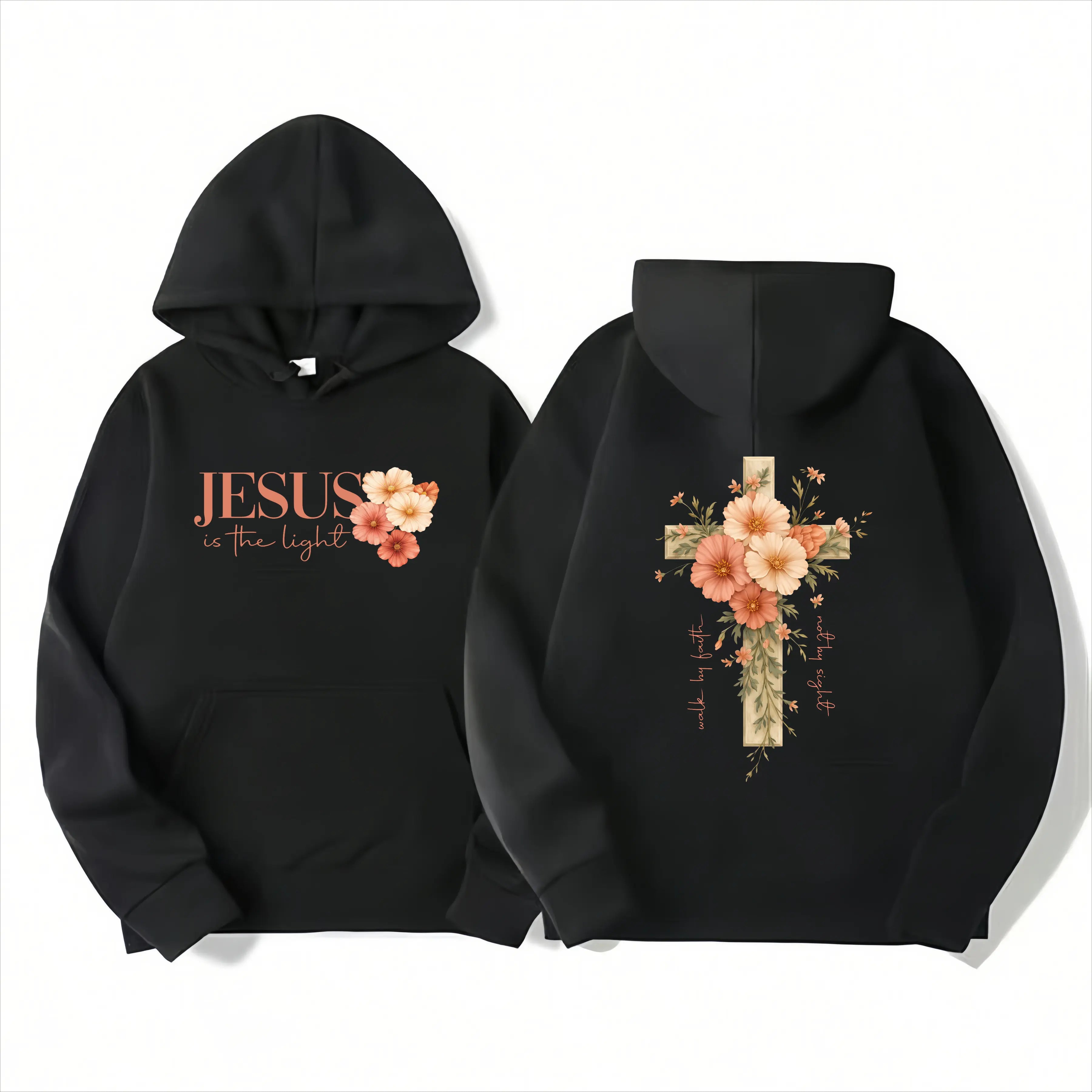Floral Cross Christian T-Shirt/Sweatshirt/Hoodie – Soft Faith Graphic Tee for Women