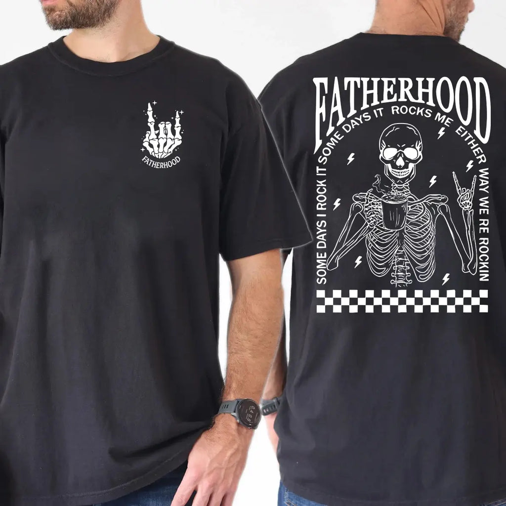 Fatherhood Graphic Tee 💀 – Some Days I Rock It Vintage Dad Shirt/Sweatshirt/Hoodie