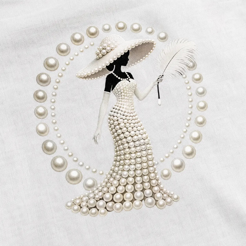 Luxury Look Pearl Graphic Tee – Women's Elegant Casual Shirt/Sweatshirt/Hoodie