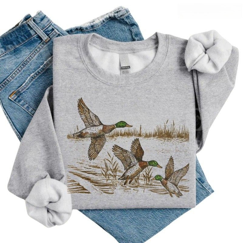 Vintage Mallard Duck Sweatshirt/Hoodie/T-shirt – Retro Wildlife Nature Graphic Crewneck