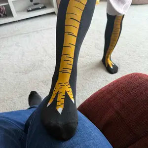 2 Pairs Funny Chicken Leg Socks – Novelty Animal Knee High Socks for Women & Men, Hilarious Gag Gift