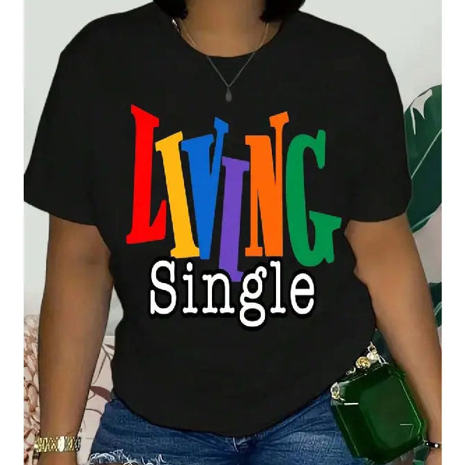 “Living Single” Graphic T-Shirt/Sweatshirt/Hoodie – Bold Color Confidence Tee
