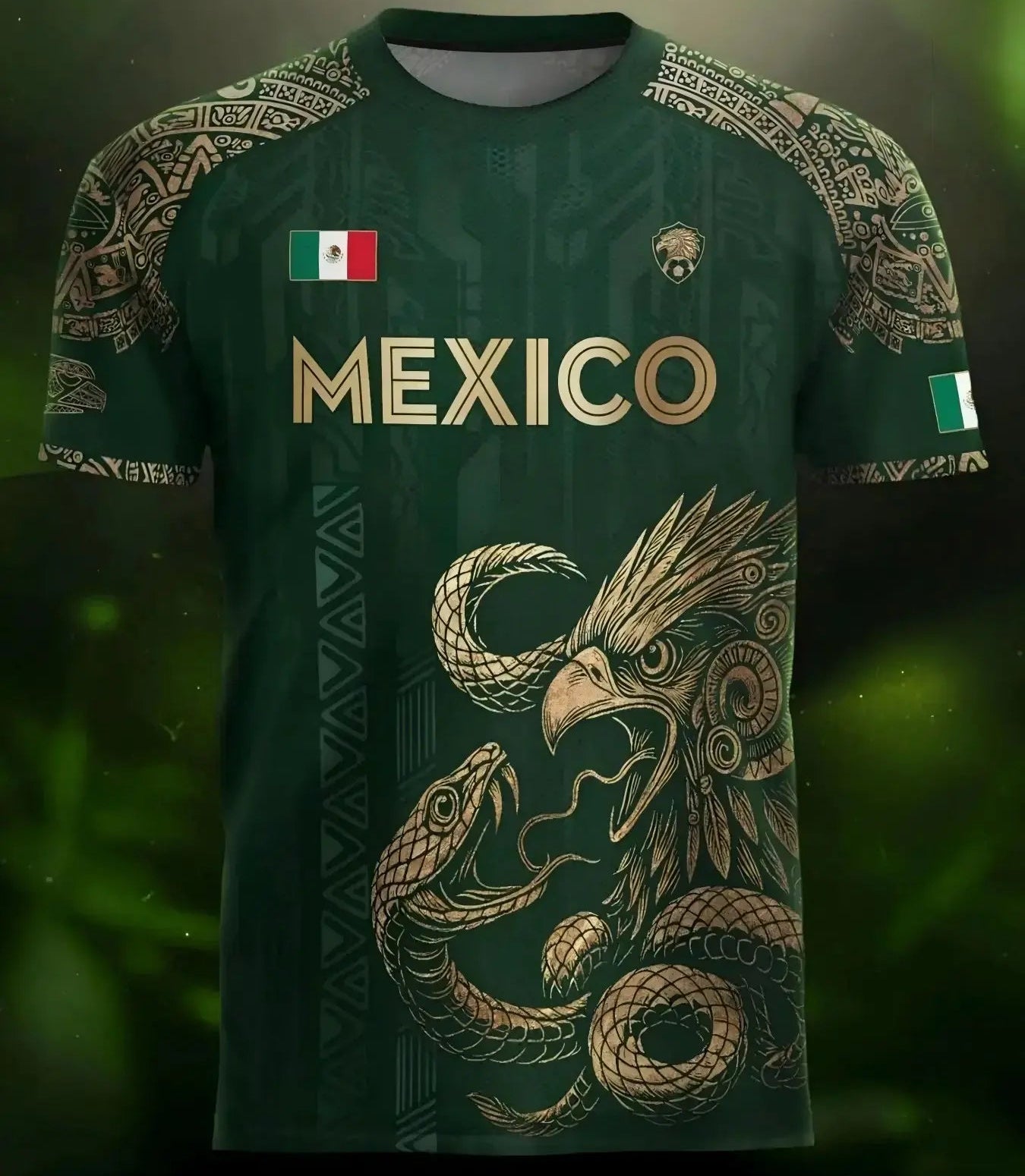 Mexico Aztec Eagle & Serpent Graphic T-Shirt