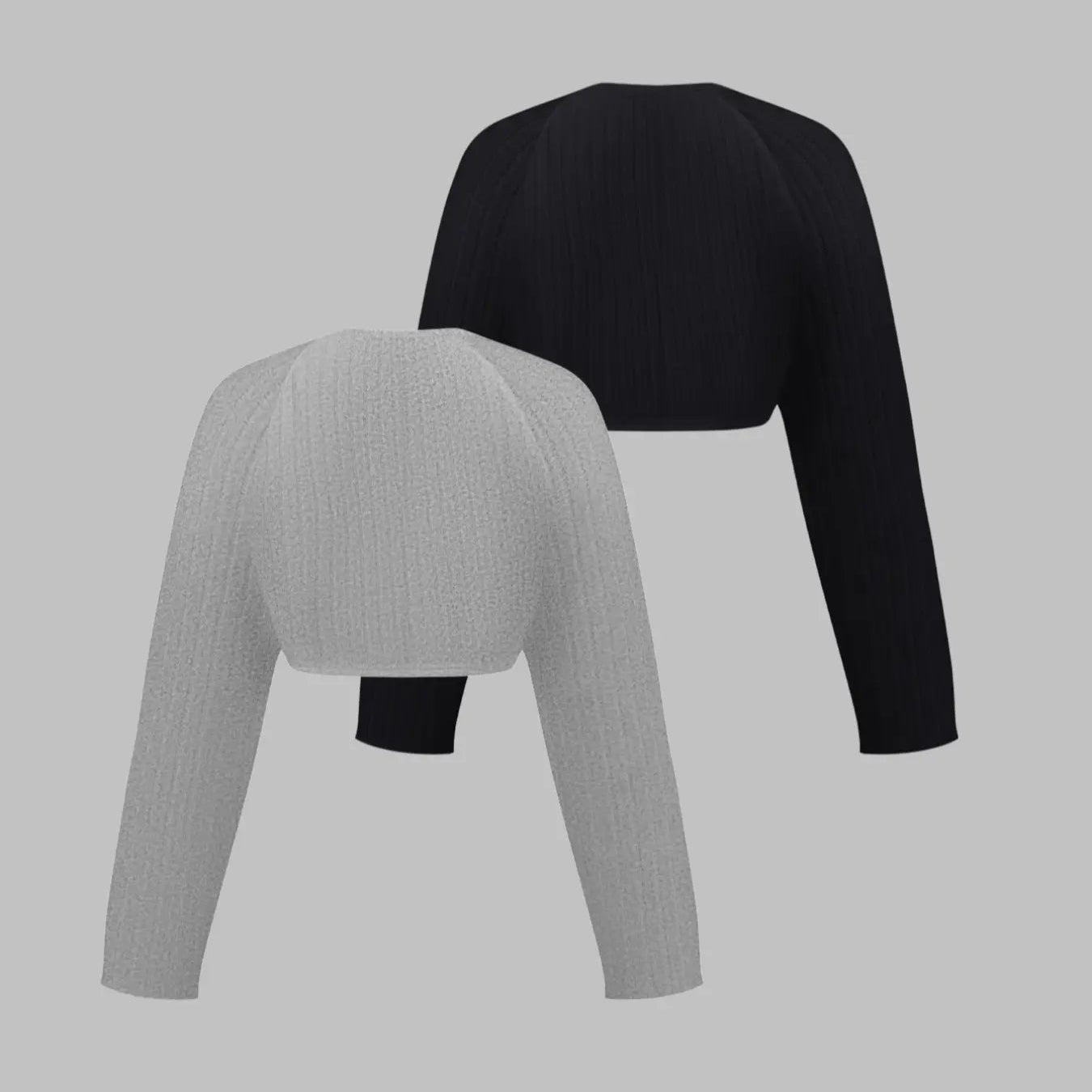 Women's Cropped Knit Bolero Cardigan – Long Sleeve Open Front Shrug, Minimalist Layering Top