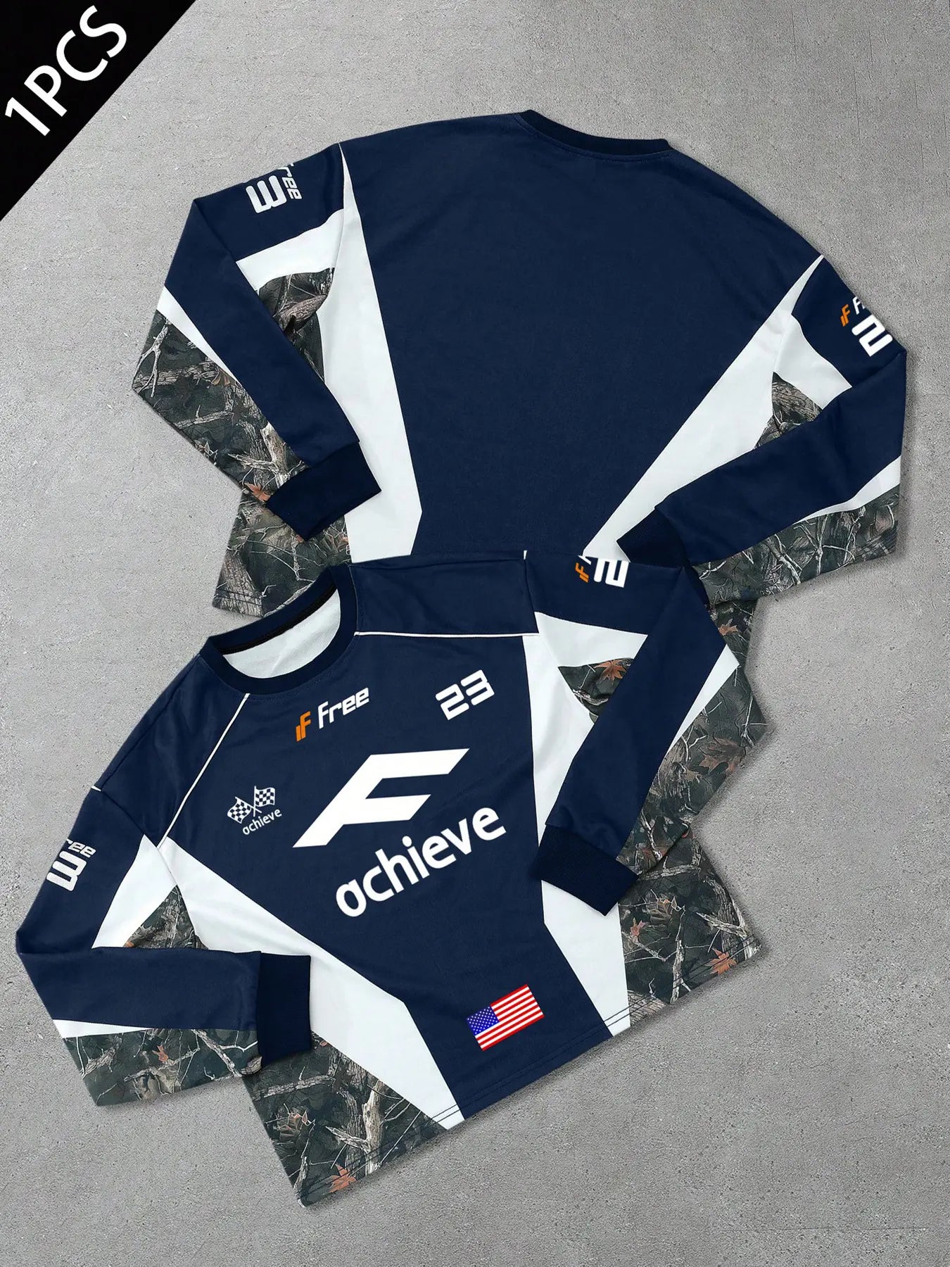 Racing Style Long Sleeve Shirt – Men's Retro Motorsport Streetwear