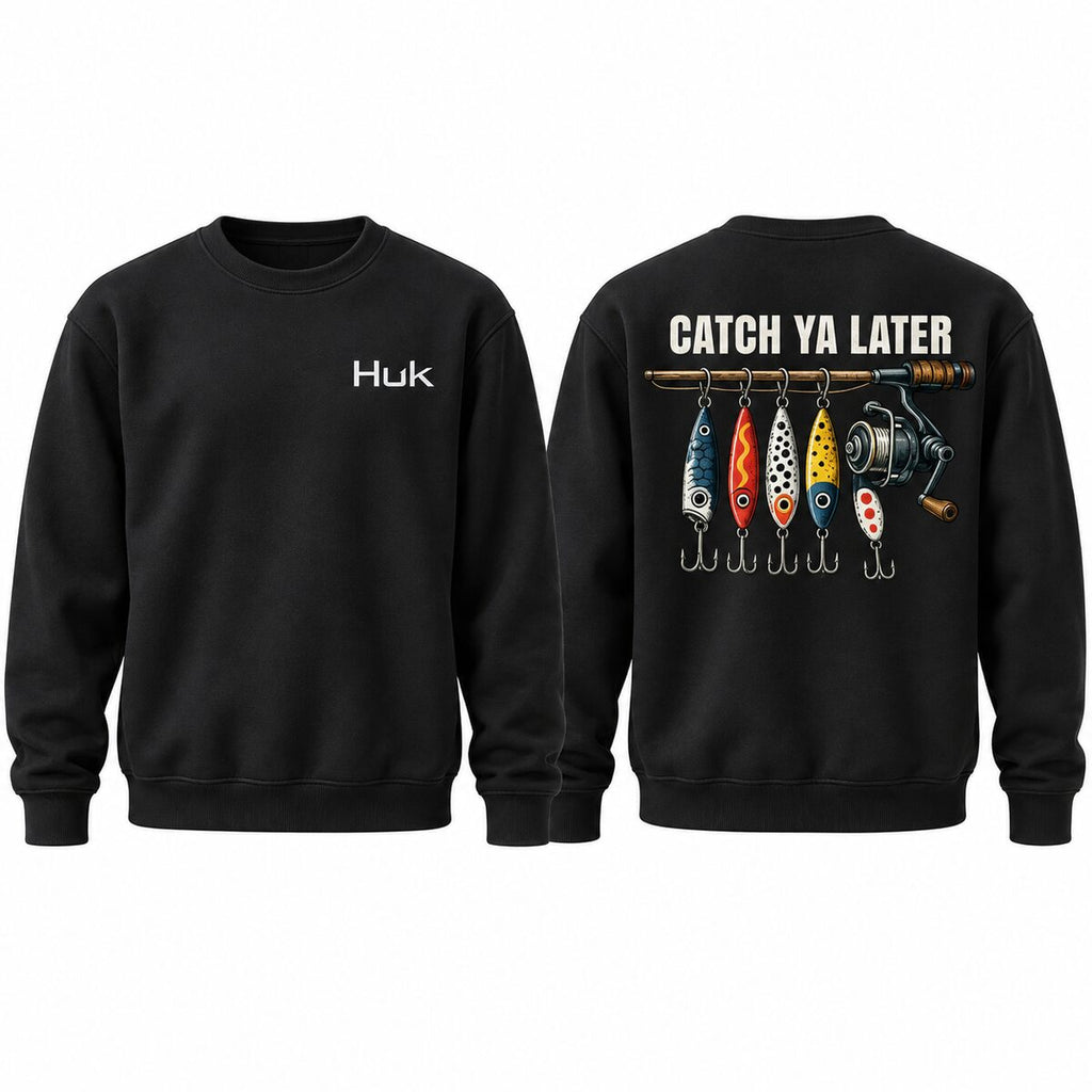 Catch Ya Later Fishing Hoodie/Sweatshirt/T-shirt – Vintage Lure Graphic Pullover for Men