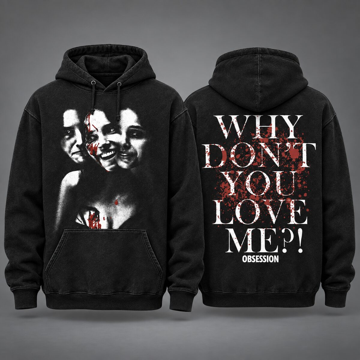 Why Don't You Love Me Horror T-Shirt/Sweatshirt/Hoodie – Vintage Acid Wash Graphic Tee