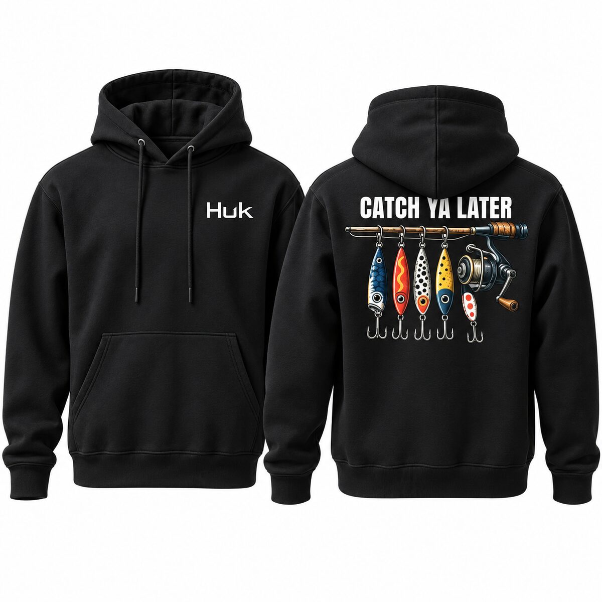 Catch Ya Later Fishing Hoodie/Sweatshirt/T-shirt – Vintage Lure Graphic Pullover for Men
