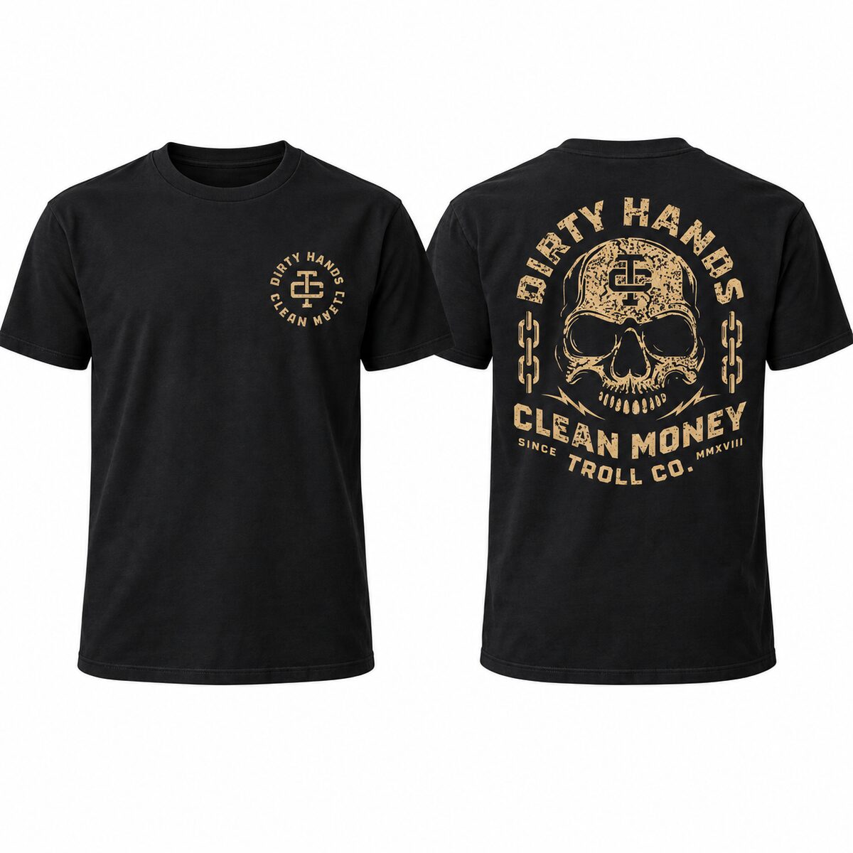 Dirty Hands Clean Money Skull Hoodie/Sweatshirt/T-Shirt – Vintage Blue Collar Workwear Pullover