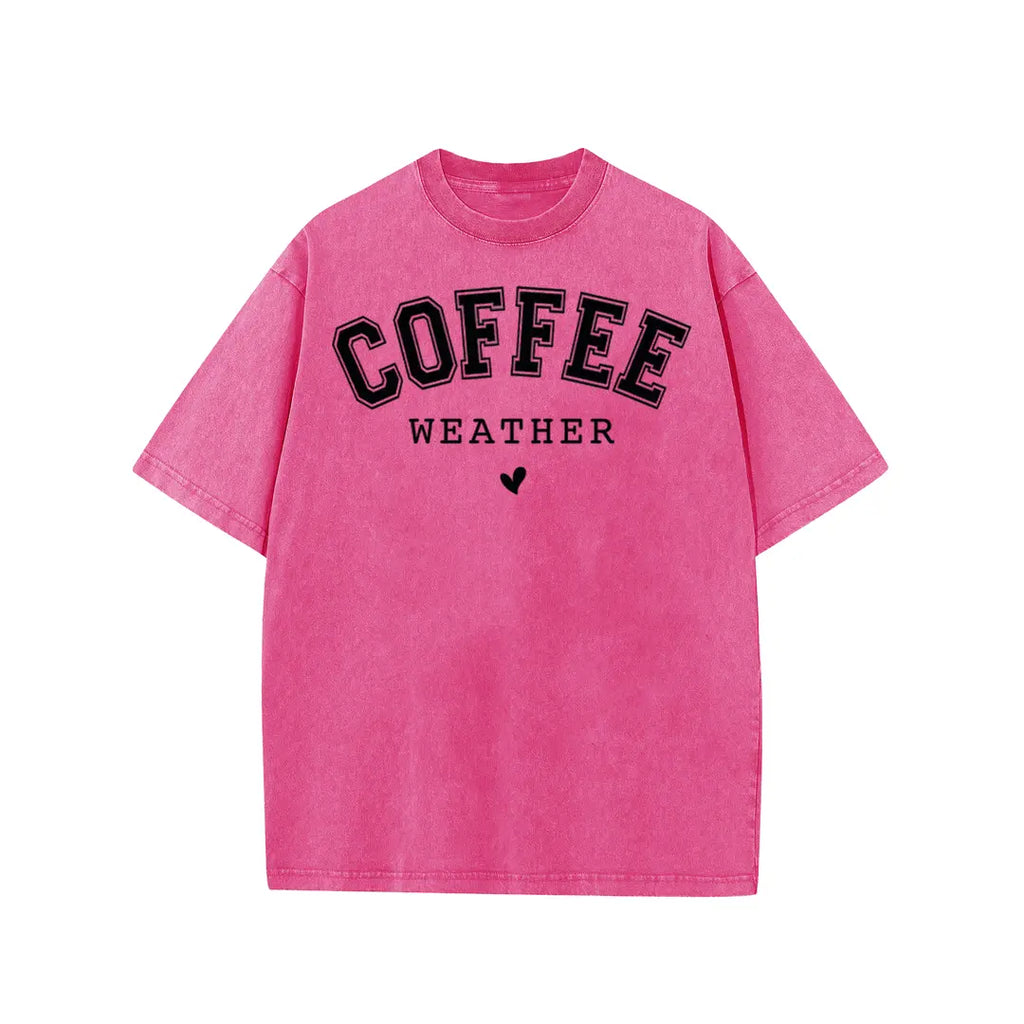 Coffee Weather Shirt/Sweatshirt/Hoodie – Women’s Vintage Washed Coffee Graphic Tee