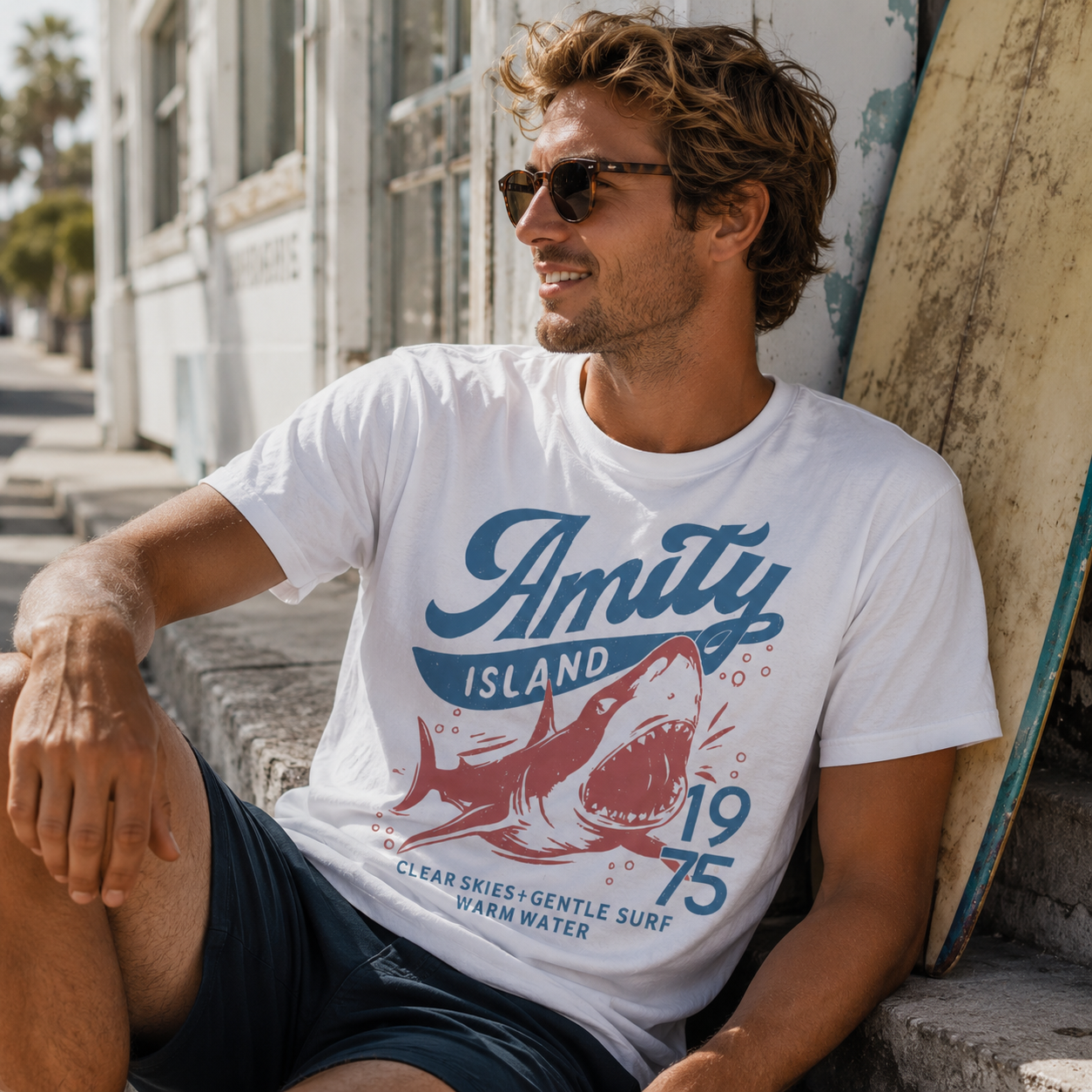 Retro 1975 Jaws Amity Island Tee/Sweatshirt/Hoodie – Vintage Coastal Summer Graphic Shirt
