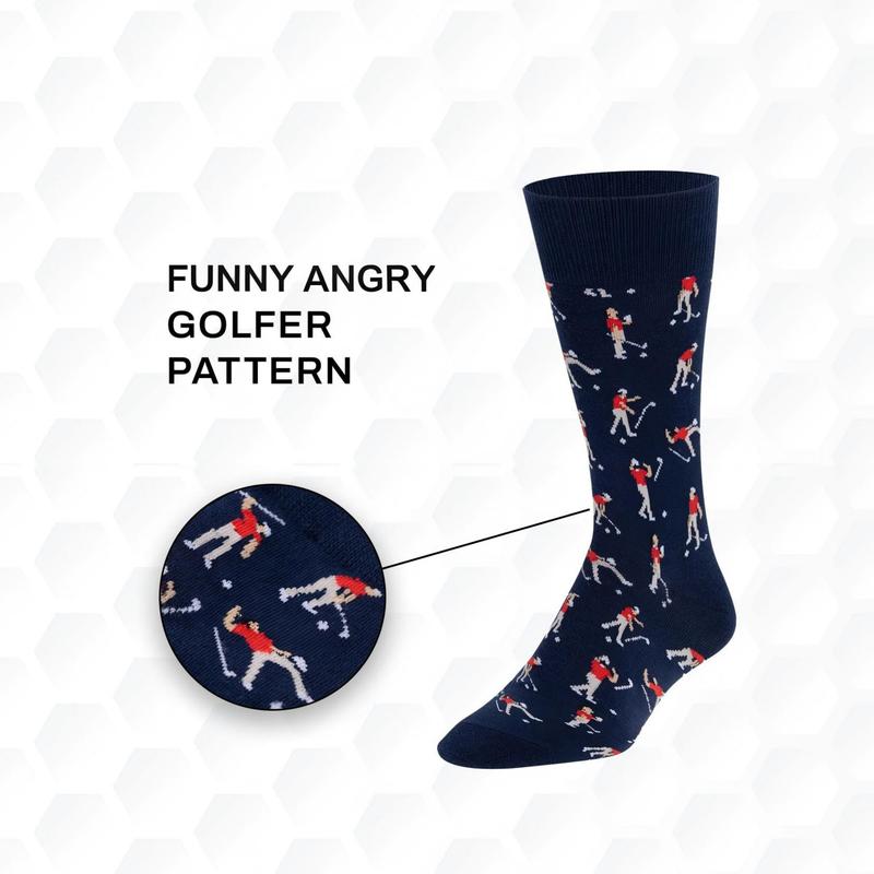 Funny Frustrated Golfer Socks – Men's Novelty Golf Socks, Golf Gifts for Dad, Husband & Golf Lovers