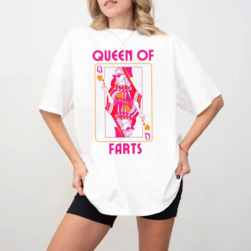 Queen Of Farts T Shirt, Funny Joke Tee, Inappropriate Fart Shirt, Prank Gift For Her, Embarrassing Humor Shirt, Unisex Short Sleeve Tee