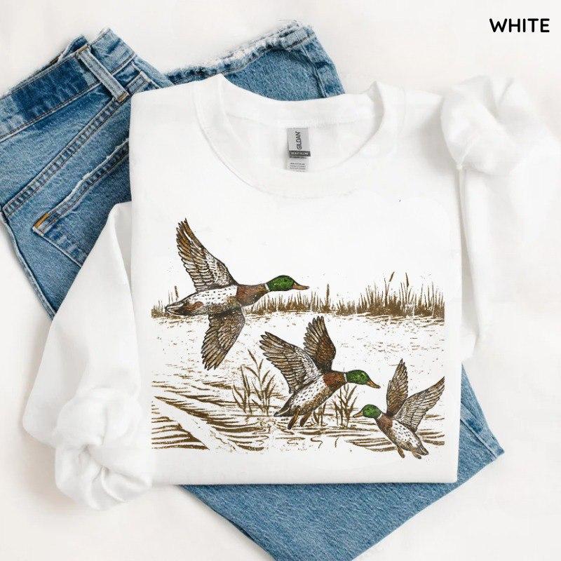 Vintage Mallard Duck Sweatshirt/Hoodie/T-shirt – Retro Wildlife Nature Graphic Crewneck