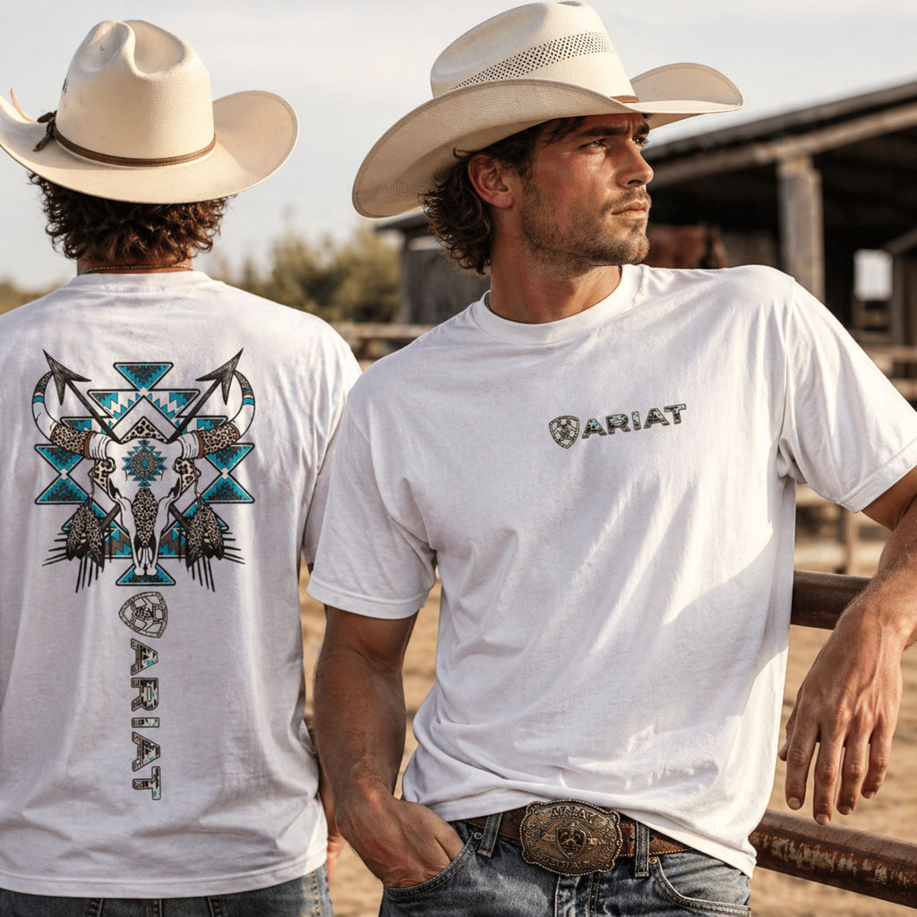 Tribal Bull Skull Graphic Tee – Western Aztec Style T-Shirt/Sweatshirt/Hoodie