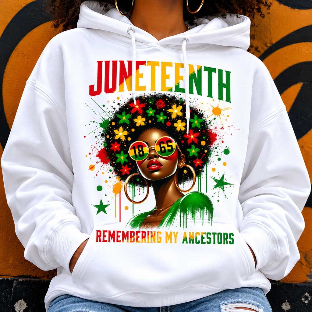 Stylish and Versatile Juneteenth Women's T-Shirts👑/Sweatshirt/Hoodie – Remembering My Ancestors Since 1865