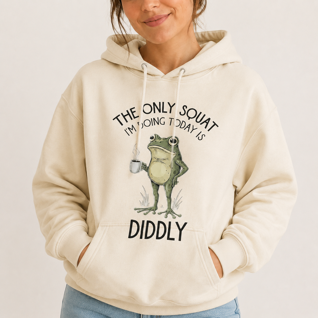 Funny Frog Graphic T-Shirt/Sweatshirt/Hoodie – Sarcastic Coffee Lover Tee , Cute Diddly Squat Shirt