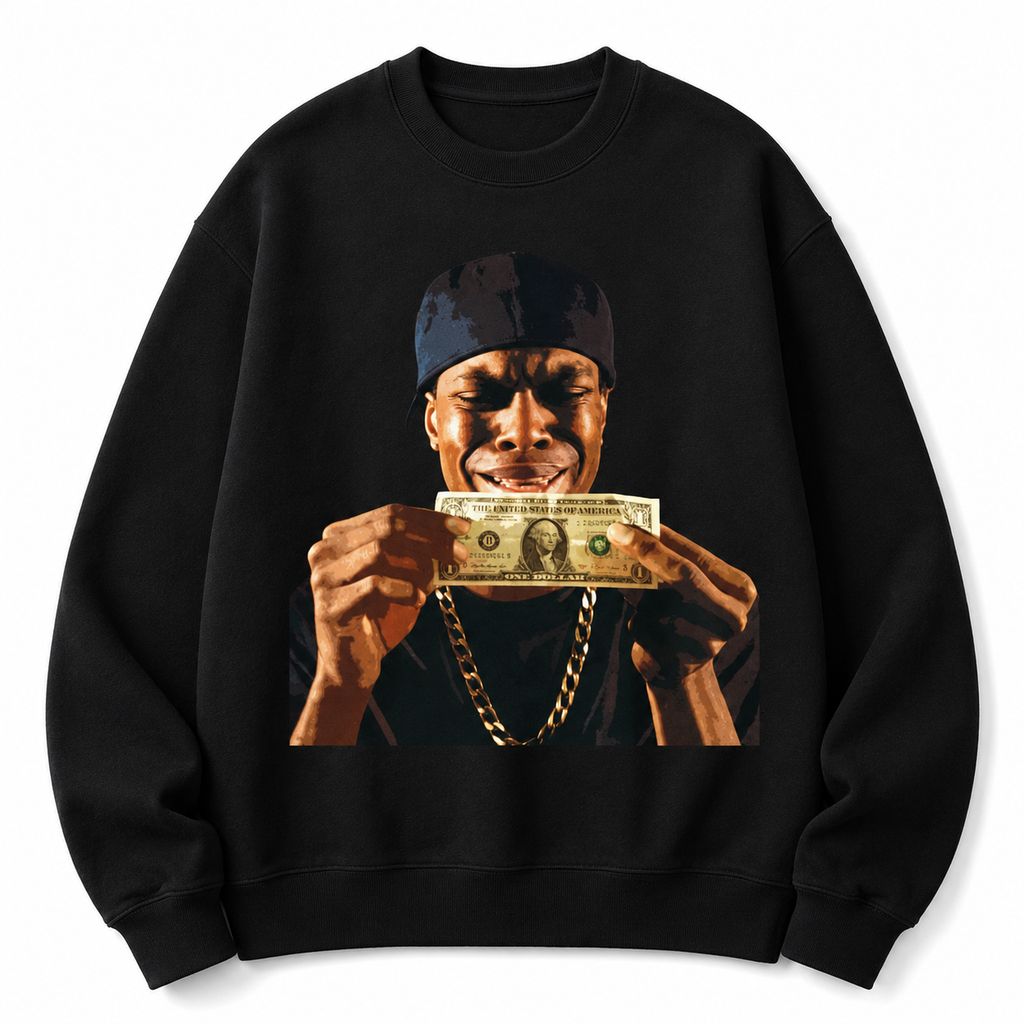 Hip Hop Holding Dollar Bill Portrait T-Shirt/Sweatshirt/Hoodie - Vintage Rap Music Streetwear