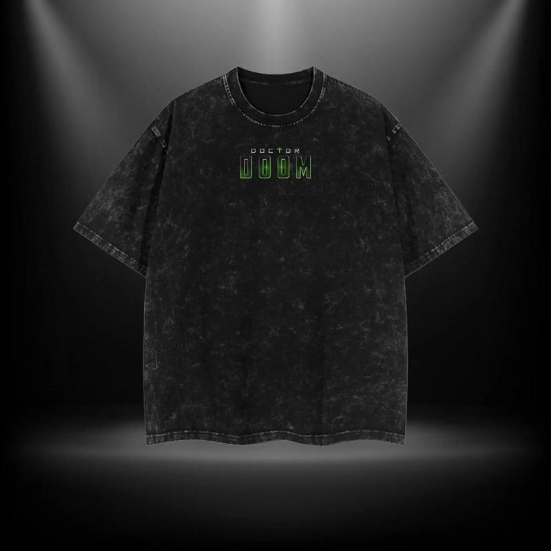 Doctor Doom Vintage Washed Graphic Tee – Oversized Double-Sided Comic T-Shirt/Sweatshirt/Hoodie