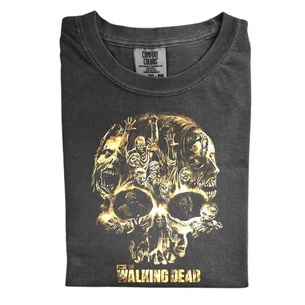 Vintage Zombie Skull Graphic Tee – Dark Horror The Walking Dead Washed Streetwear Shirt/Sweatshirt/Hoodie
