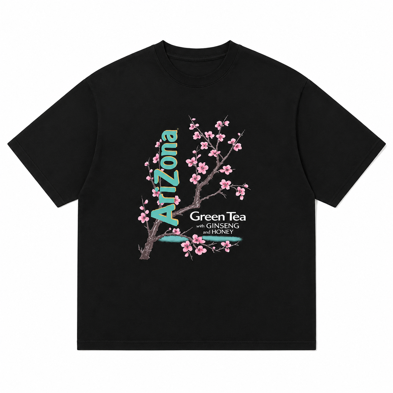 Green Tea Cherry Blossom Graphic T-Shirt/Sweatshirt/Hoodie– Vintage Arizona Floral Streetwear Tee