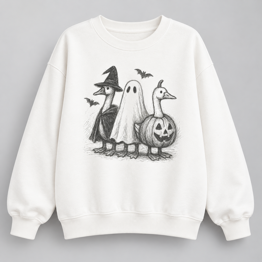 Halloween Goose Graphic T-Shirt/Sweatshirt/Hoodie – Cute Ghost Pumpkin Witch Spooky Season Tee