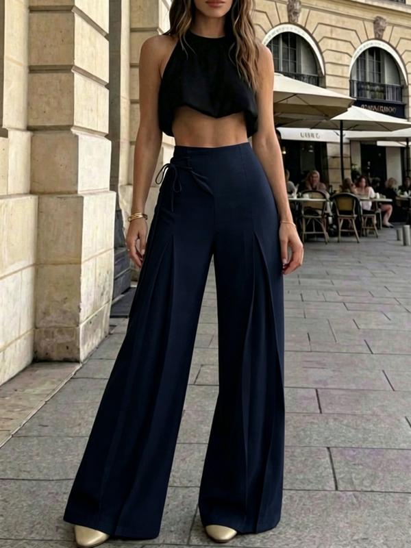 Women’s High-Waist Wide-Leg Pants – Pleated Tailored Casual Trousers