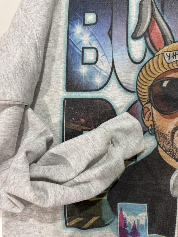 Gray Football Bunny Shirt / Hoodie / Sweatshirt Cotton/ Polyester Sublimated Image