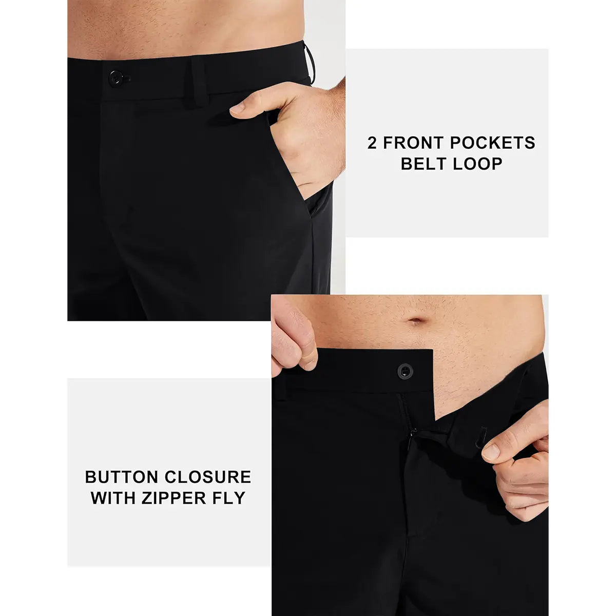 Men’s Slim Fit Golf Pants – Lightweight Stretch Quick Dry Dress Pants