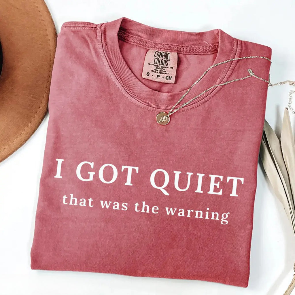 I Got Quiet That Was the Warning Shirt/Sweatshirt/Hoodie – Vintage Washed Sarcastic Graphic Tee