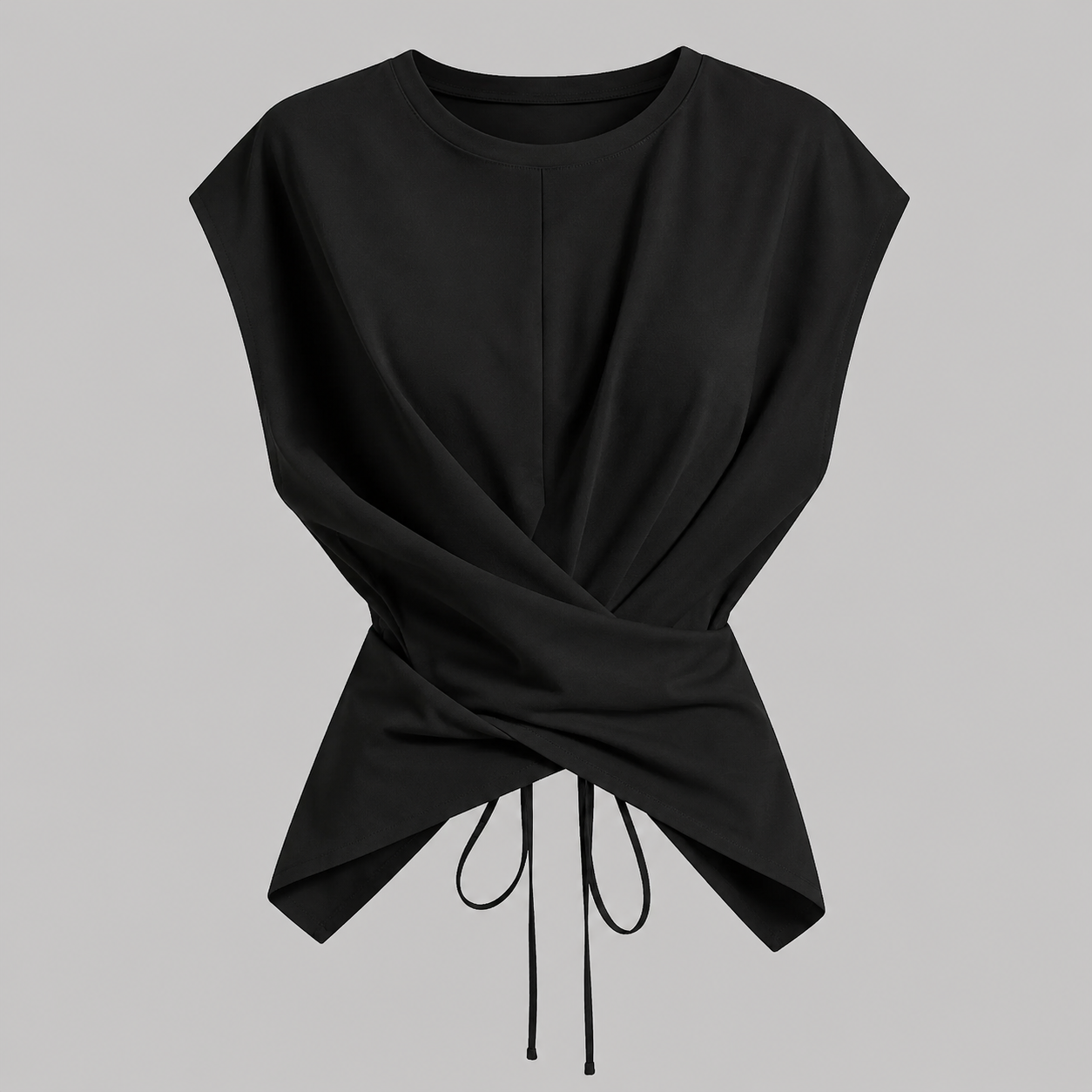 Slim Fit Draped Top 🤍 – Modern Asymmetrical Blouse for Women