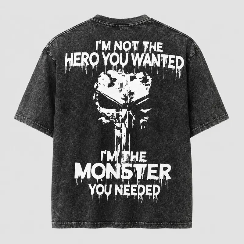 I'm Not the Hero Skull Graphic T-Shirt/Sweatshirt/Hoodie – Dark Grunge Streetwear Tee
