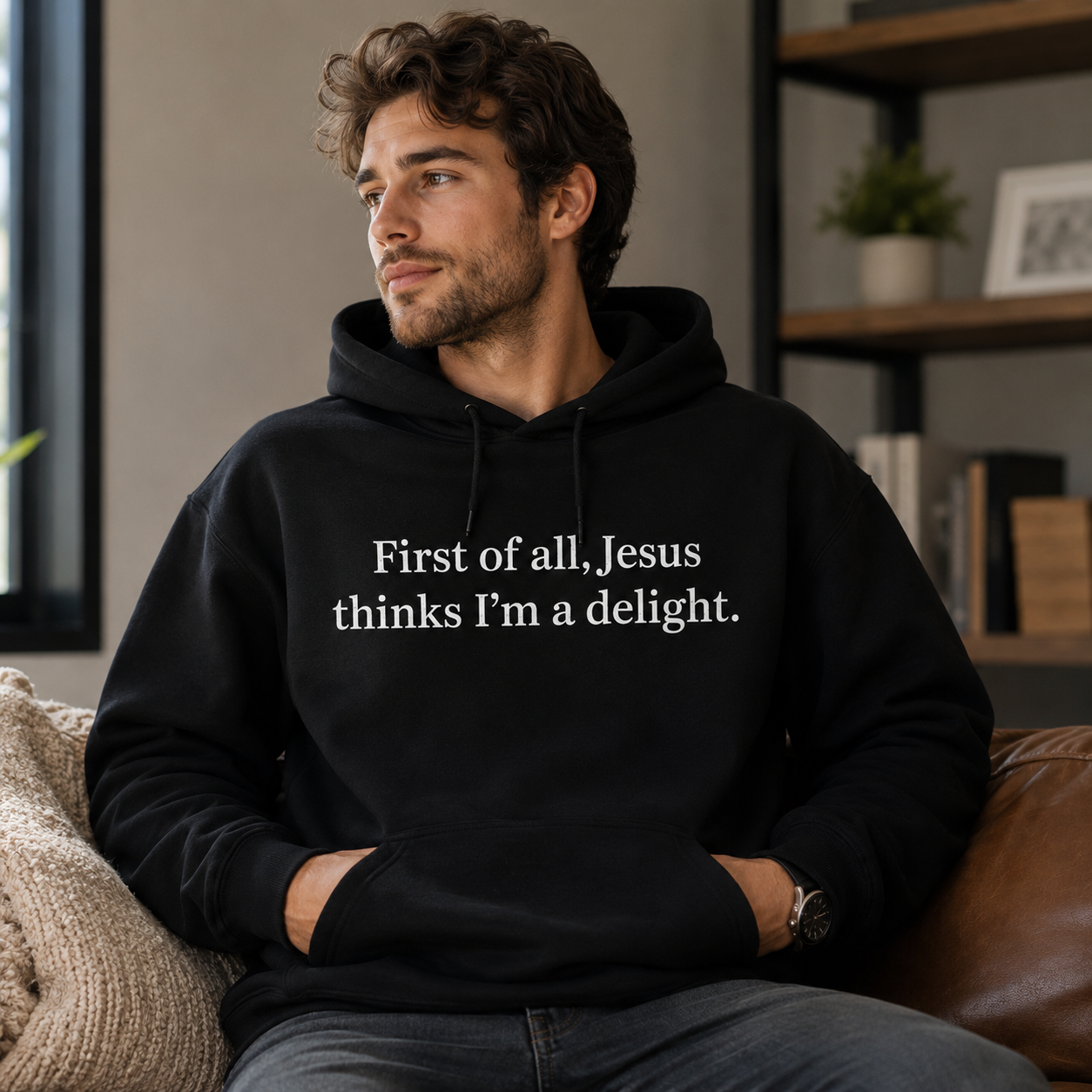 “Jesus Thinks I’m a Delight” T-Shirt /Sweatshirt/Hoodie🙏 – Funny Christian Women’s Tee