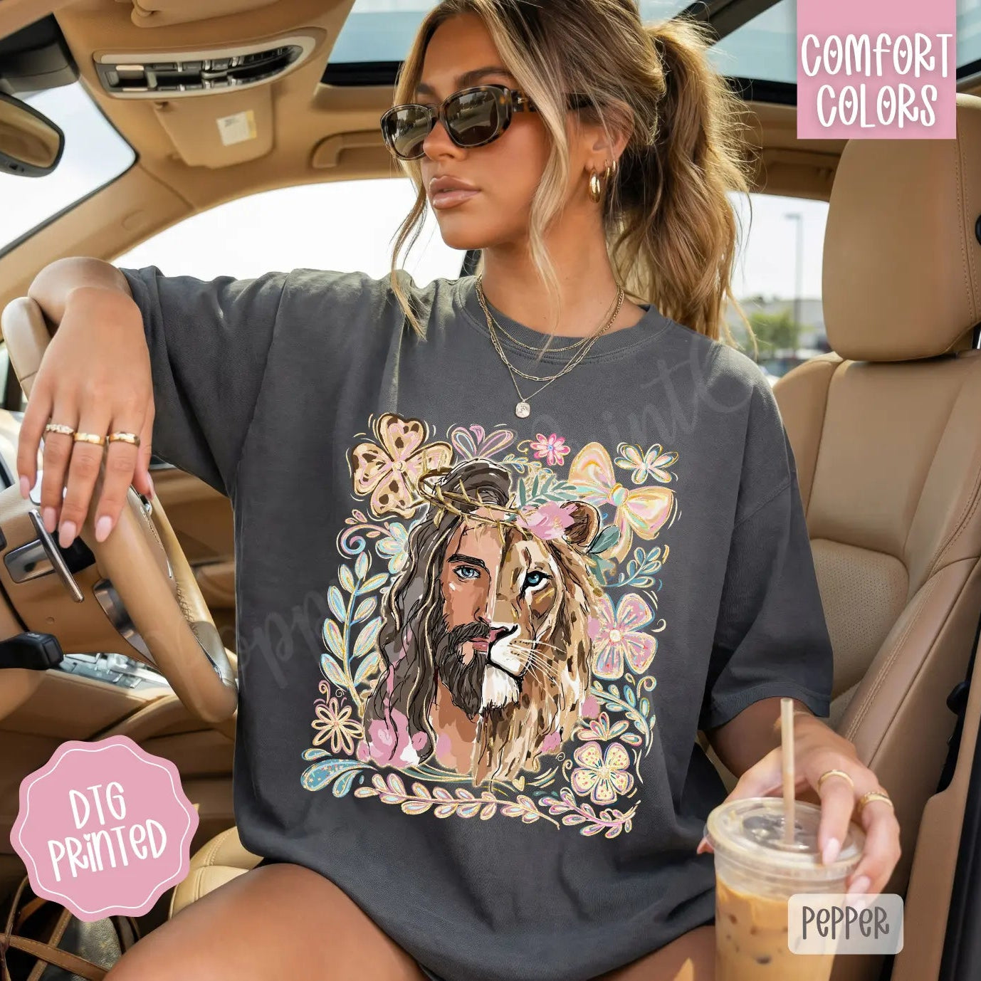 Lion of Judah Christian Floral Tee/Sweatshirt/Hoodie
