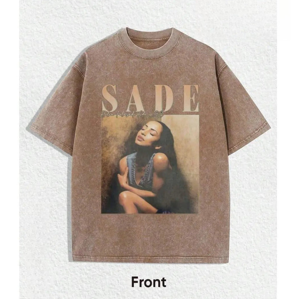 Vintage Sade Music Graphic Tee –  90s Retro Bohemian Inspired Washed Streetwear Shirt/Sweatshirt/Hoodie
