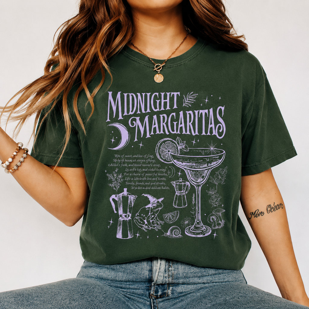 Midnight Margaritas Shirt/Sweatshirt/Hoodie – Witchy Cocktail Graphic Tee for Fall