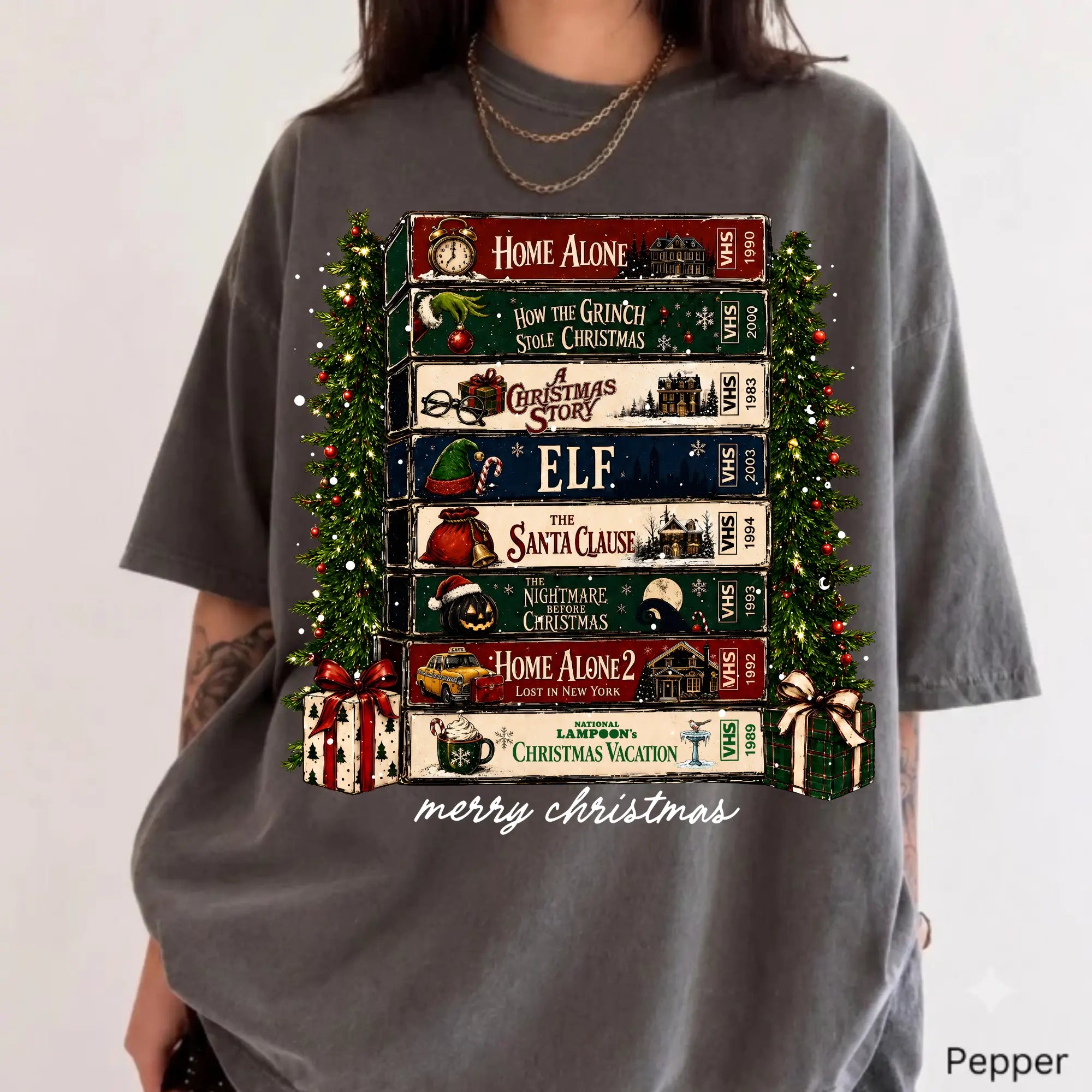Christmas Movie VHS T-Shirt/Sweatshirt/Hoodie – Retro Holiday Nostalgia Graphic Tee