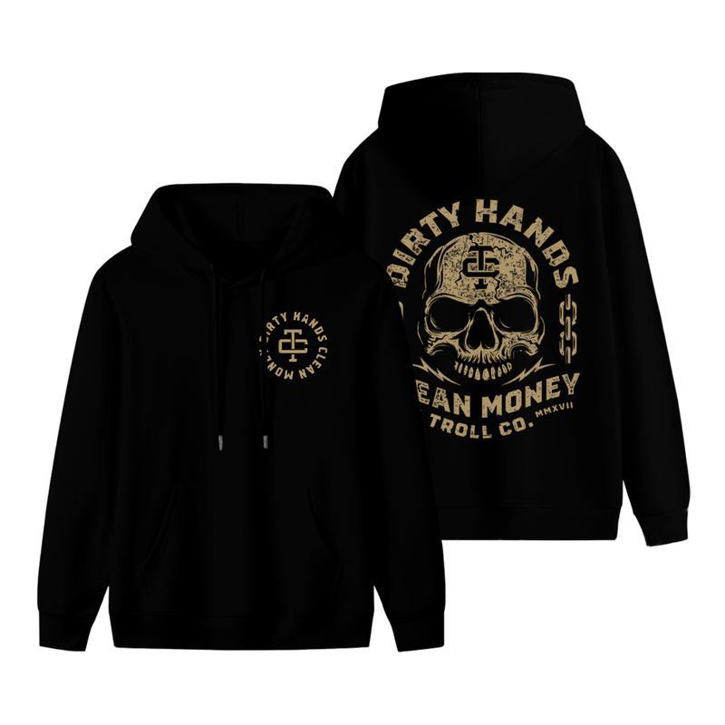 Dirty Hands Clean Money Skull Hoodie/Sweatshirt/T-Shirt – Vintage Blue Collar Workwear Pullover