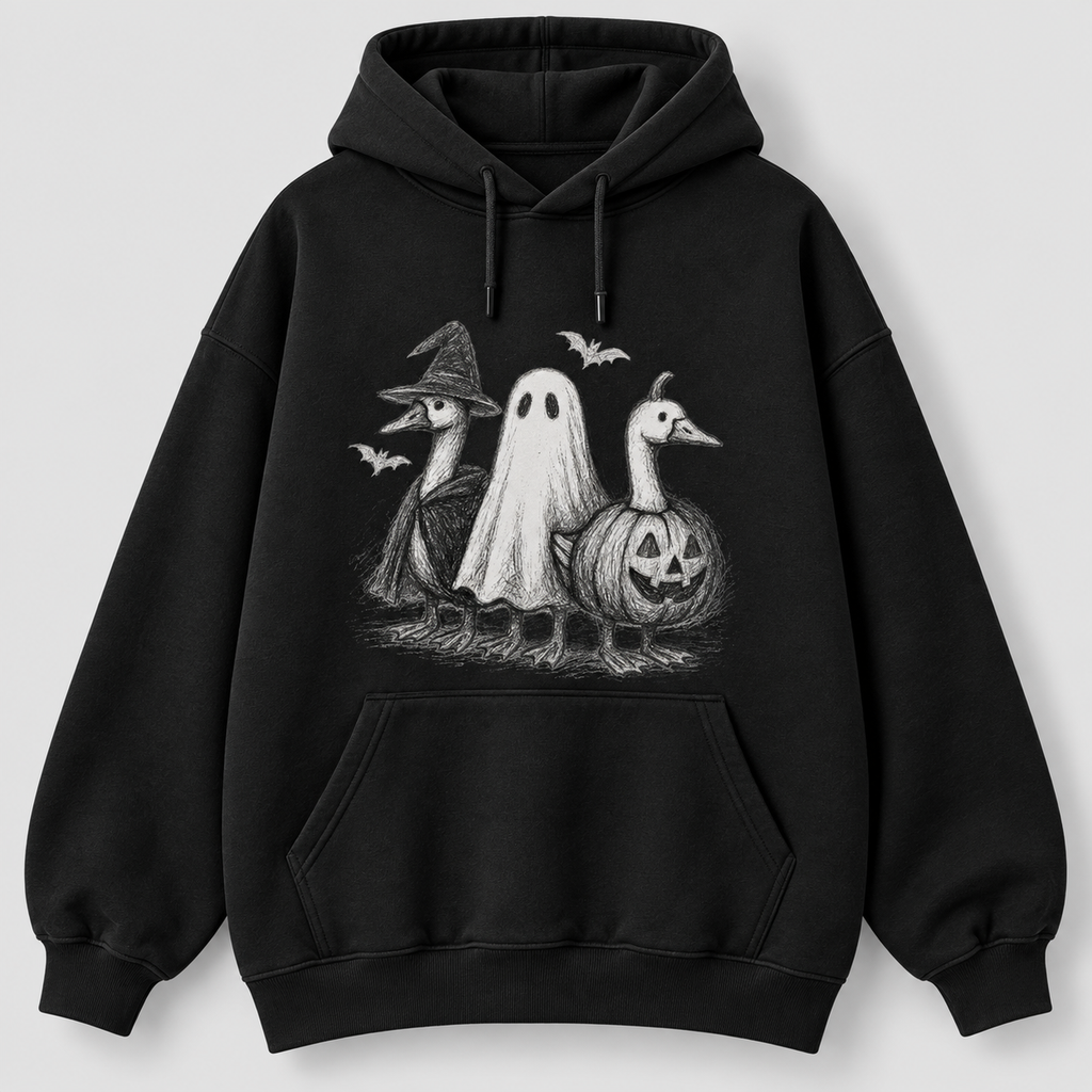 Halloween Goose Graphic T-Shirt/Sweatshirt/Hoodie – Cute Ghost Pumpkin Witch Spooky Season Tee