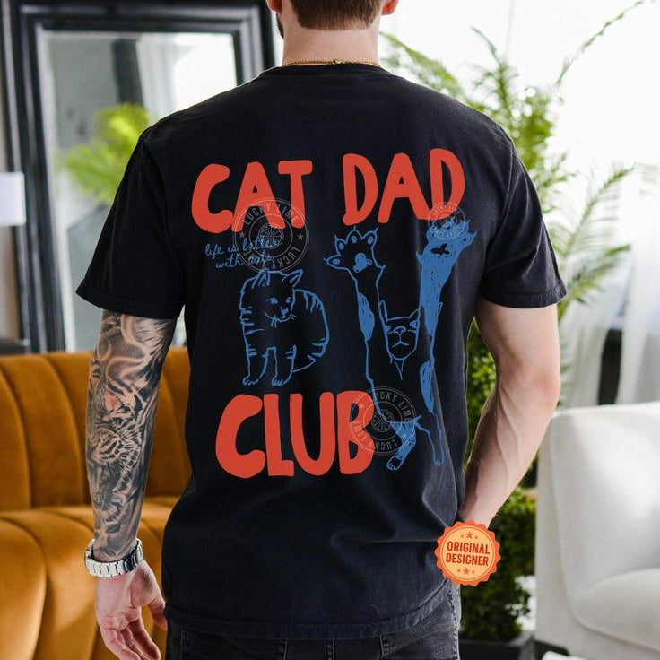 Cat Dad Shirt, Cat Dad Tee, Comfort Colors Cat Dad Club TShirt, Back Design Tee Funny Cat Shirt, Cat Lover, New Cat Dad Shirt, Pet Parent