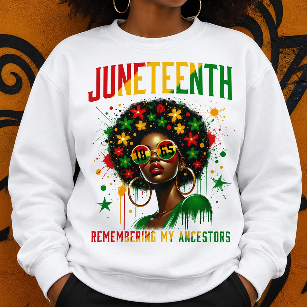 Stylish and Versatile Juneteenth Women's T-Shirts👑/Sweatshirt/Hoodie – Remembering My Ancestors Since 1865