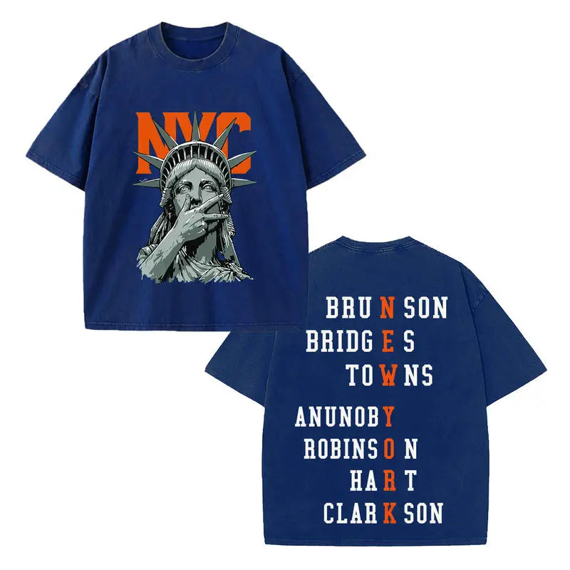 NewYork 2 side Knicks Roster Graphic T-Shirt/Sweatshirt/Hoodie - Basketball Fans Apparel