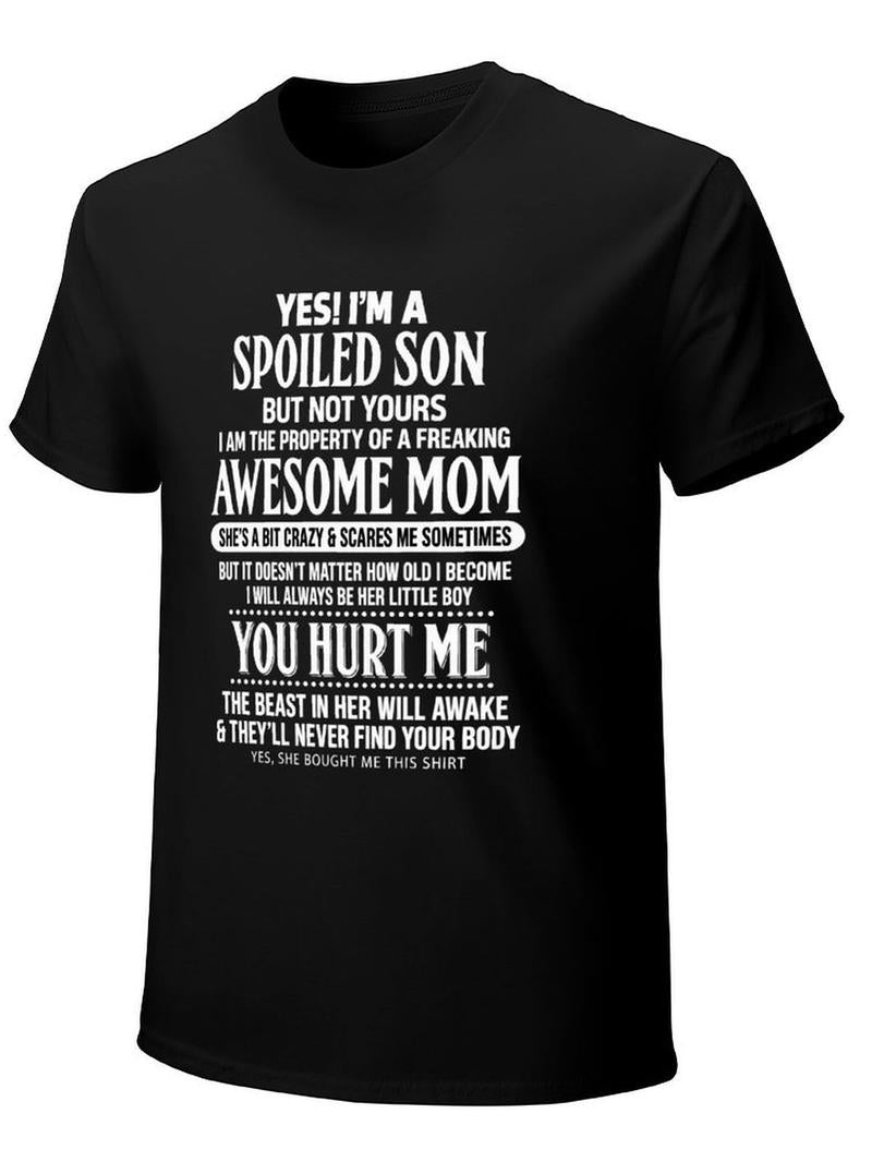 Spoiled Son Funny T-Shirt/Sweatshirt/Hoodie – Awesome Mom Vintage Washed Graphic Tee
