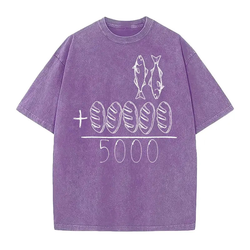 Five Loaves Two Fish Christian T-Shirt/Sweatshirt/Hoodie – Jesus Feeds the 5000 Vintage Faith Tee