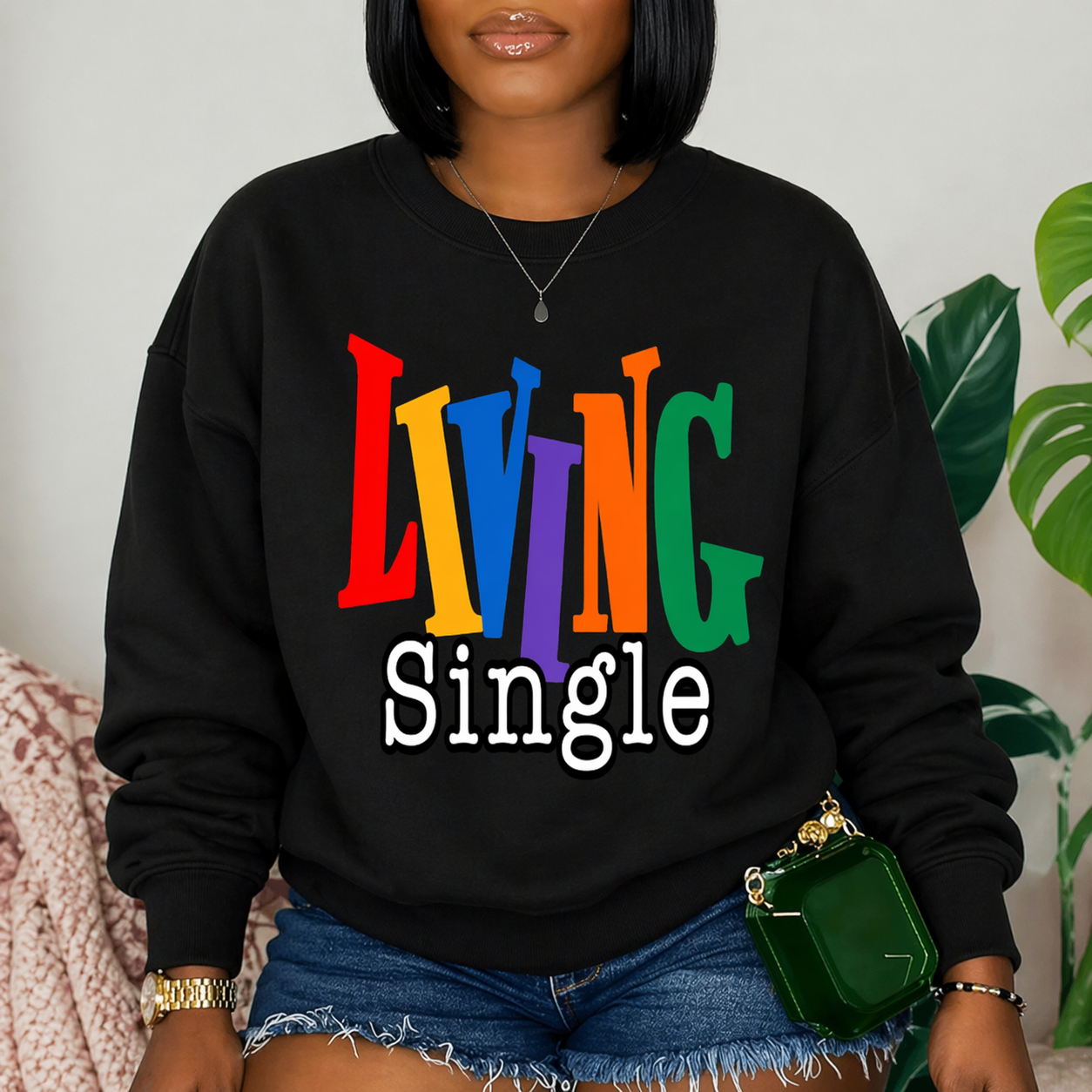 “Living Single” Graphic T-Shirt/Sweatshirt/Hoodie – Bold Color Confidence Tee