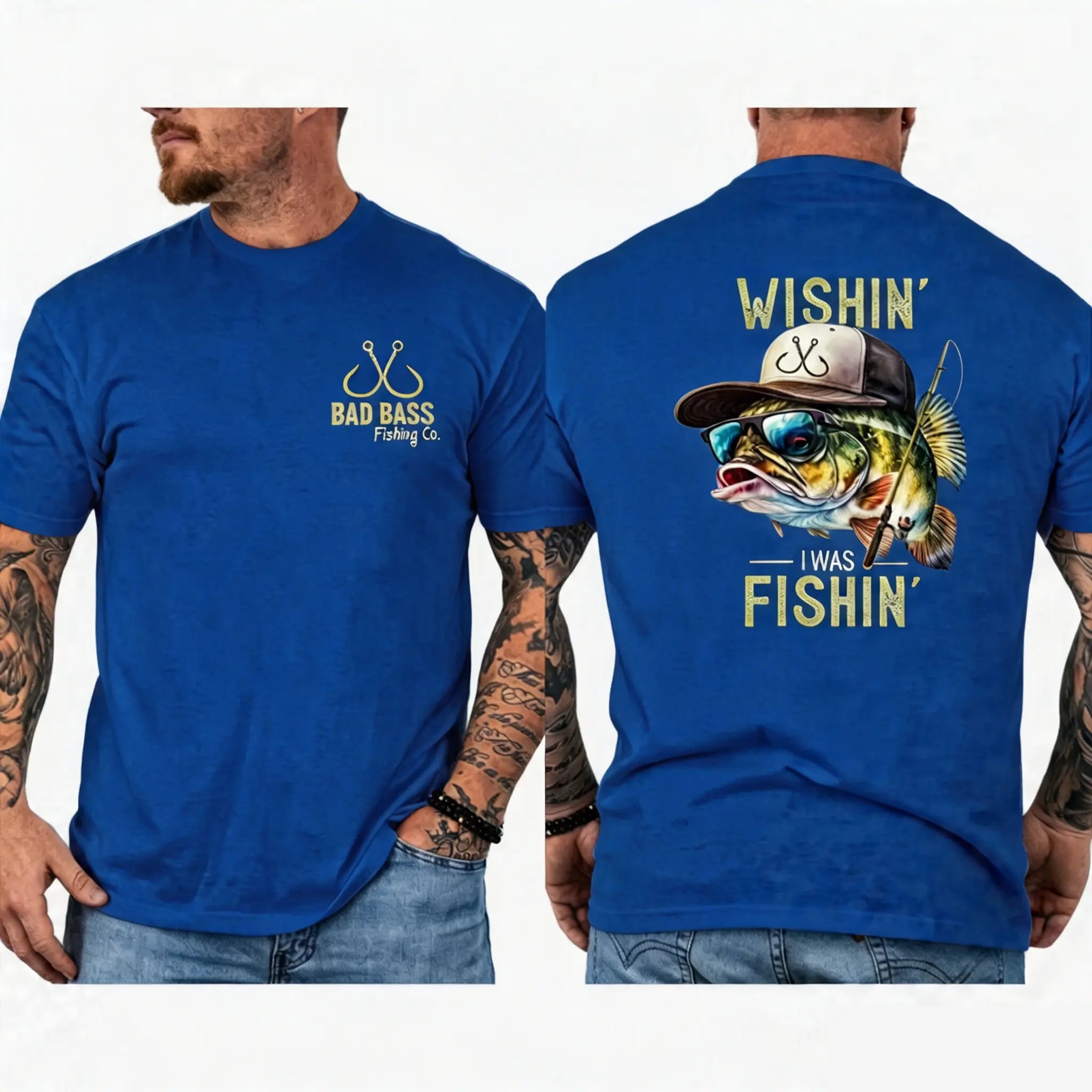 🎣Wishin' I Was Fishin' T-Shirt/Sweatshirt/Hoodie – Funny Bass Fishing Graphic Tee