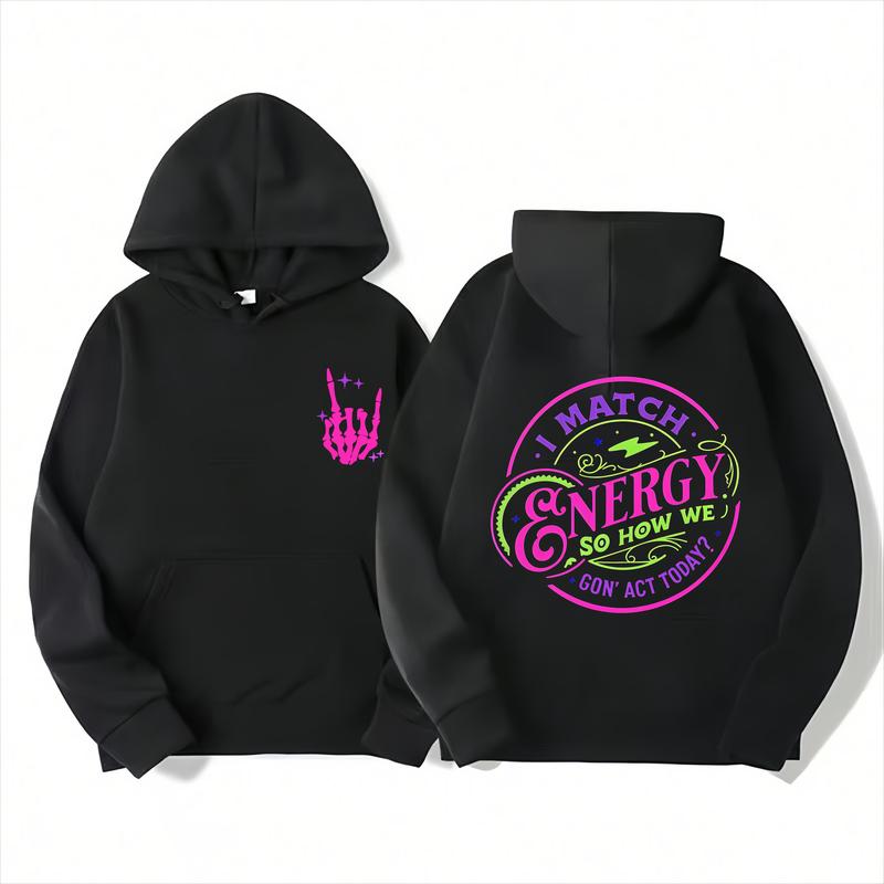 I Match Energy Graphic Tee – Women's Gothic Skeleton Hand Front & Back T-Shirt/Sweatshirt/Hoodie