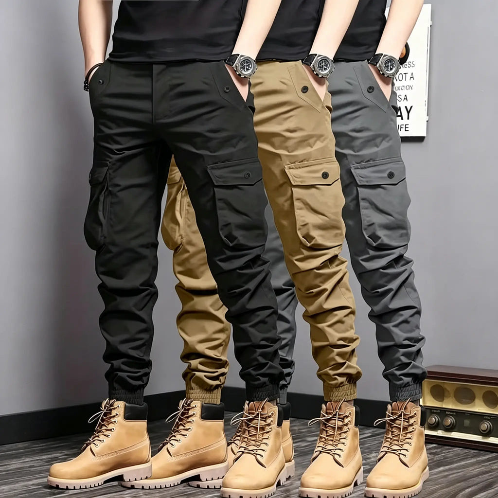 Men's 3-Pack Cargo Jogger Pants – Multi-Pocket Everyday Utility Pants