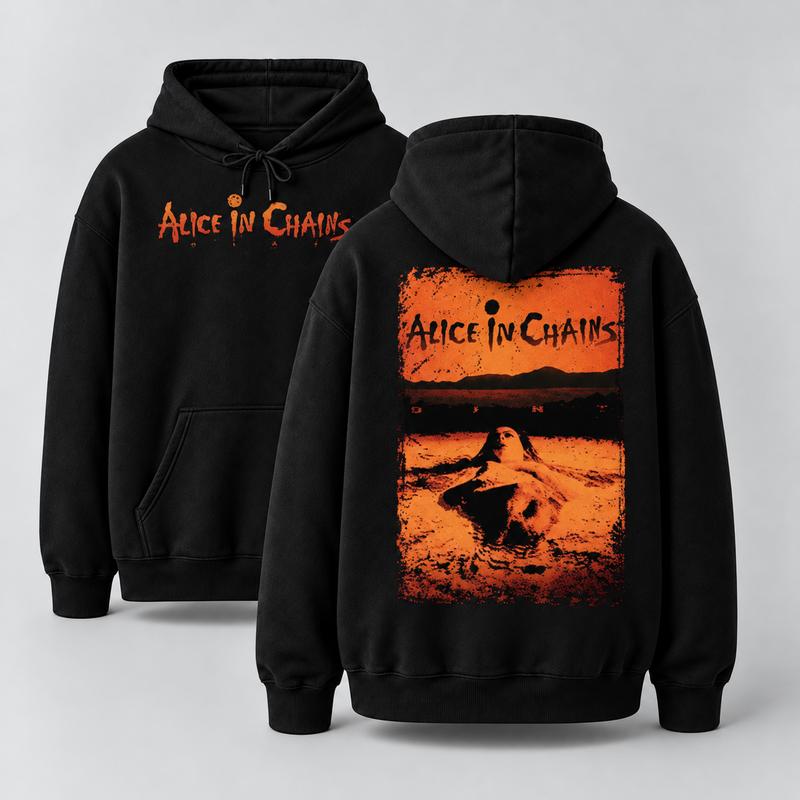 Alice in Chains Vintage Washed T-Shirt/Sweatshirt/Hoodie – Oversized Grunge Rock Graphic Tee