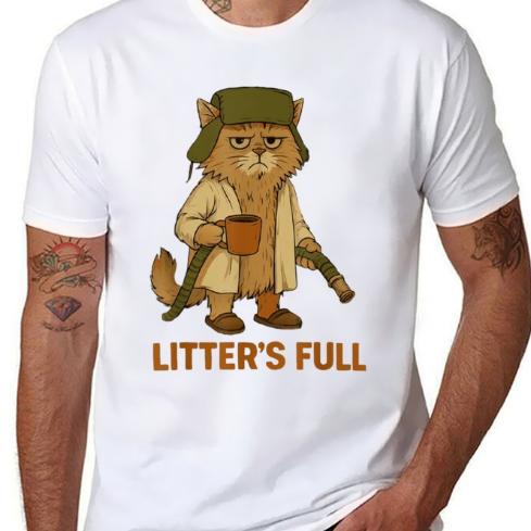 Litter’s Full Funny Cat Christmas T-Shirt/Sweatshirt/Hoodie – Retro Grumpy Cat Holiday Graphic Tee